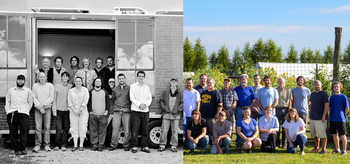 Sky Factory 20th Anniversary Team Photos 2006 and 2019